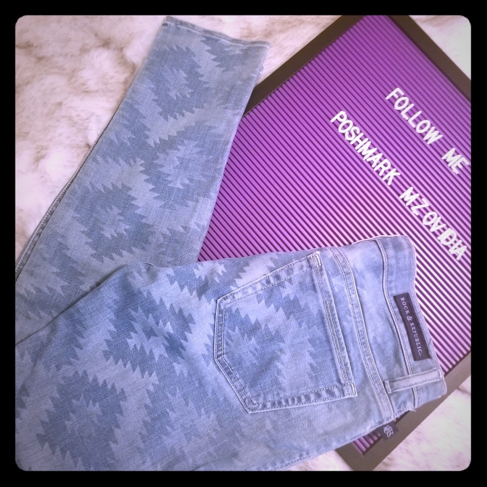 ROCK & REPUBLIC Tribal Pattern Denim